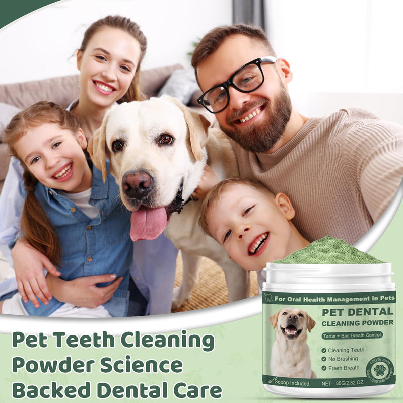 Dog Teeth Cleaning Powder, Dog Dental Powder, Dog Dental Care, Targets Tartar & Bad Breath & Reduces Plaque, Dental Powder for Dog Teeth Cleaning, Green - PawsPlanet Australia