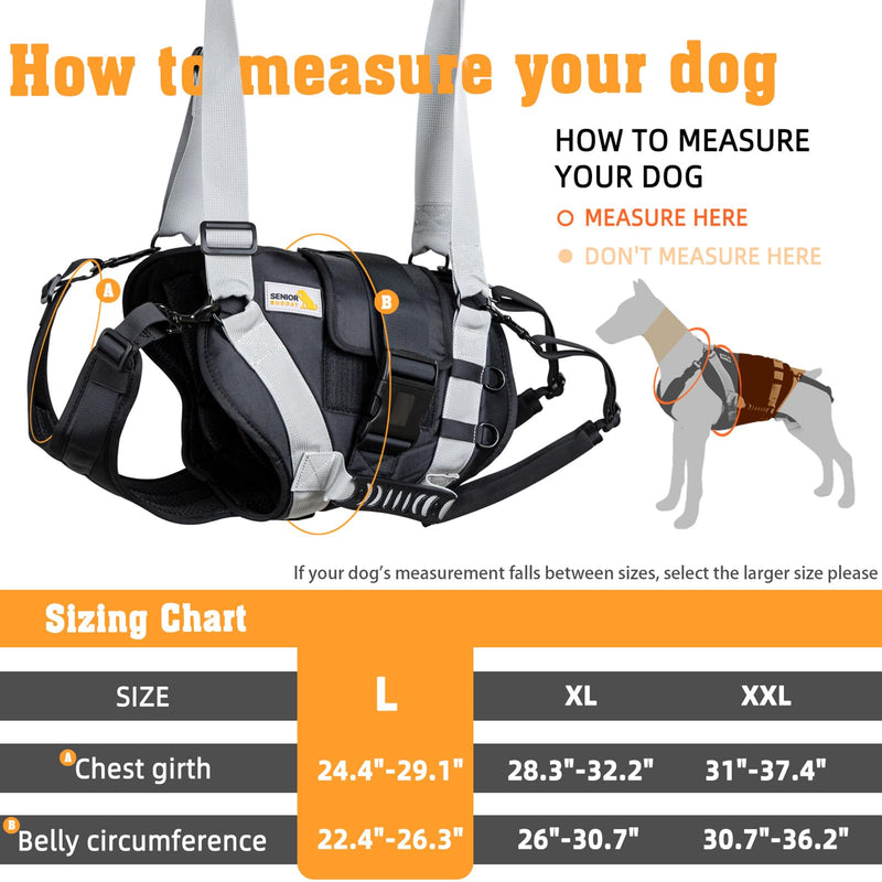 Dog Lift Harness for Large Dogs,Full Body Dog Sling Carrier with Handle,for Up Stair/Back Legs Support/Dogs Joint Injuries/Arthritis (Large) - PawsPlanet Australia