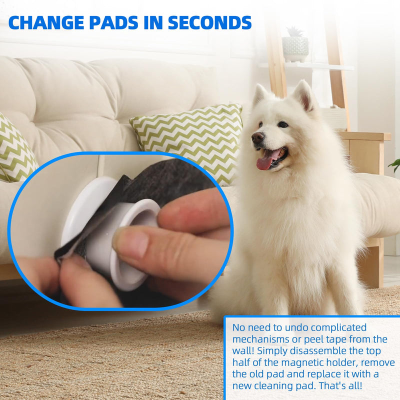 (4-Pack) Potty Training Pad Magnetic Holder Compatible with Any Size of Puppy Pee Pads Perfect for Leg-Lifting Marking Dogs, Strong Magnets Will Stick on Most Flat Surfaces - White Paw Claw 4 - PawsPlanet Australia