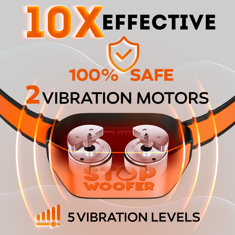 New 2025 No Shock Dog Bark Collar for Small Medium Large Dogs-Smart Chip Adjusts to Stop Barking in 1 Minute-Highly Effective Vibration and Sound Stops Barks Fast with No Pain-Safe Orange - PawsPlanet Australia