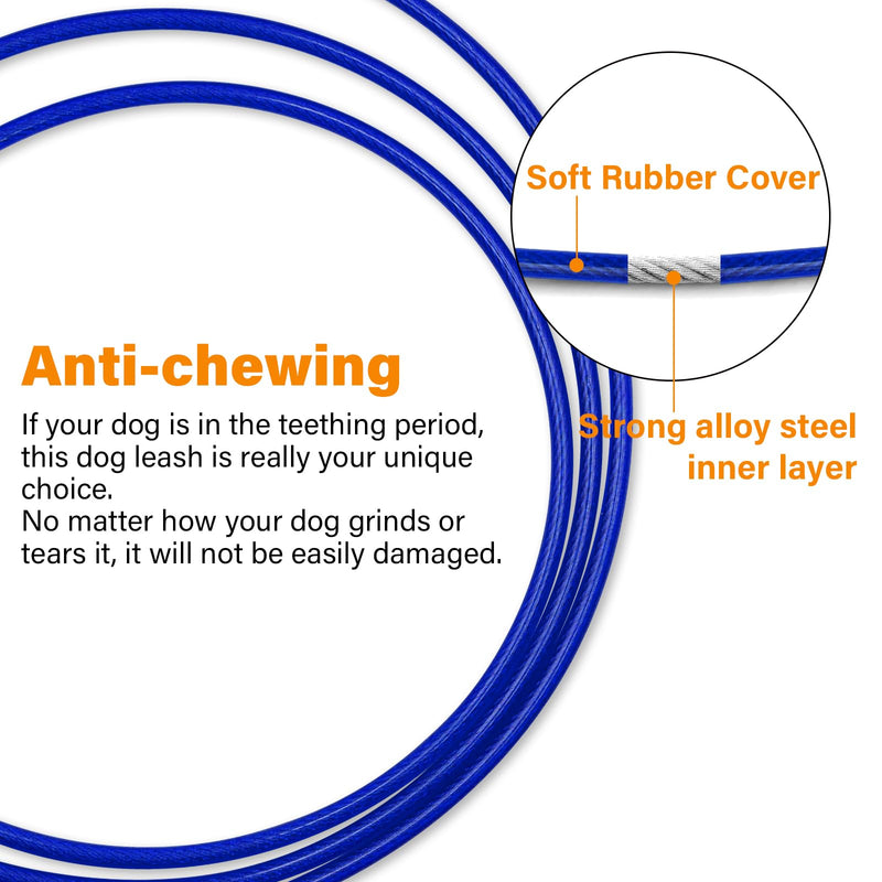 Heavy Duty Dog Leashes with Chew Proof and Comfortable Padded Handle 4/5/6 FT, Steel Metal Safety Lead Rope with Retractable Buckle for Large or Medium Dogs Walk and Train -Blue(4FT) 4FT A24002 Blue - PawsPlanet Australia