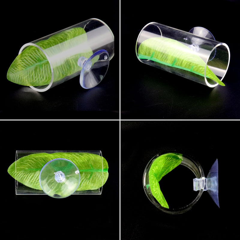 Betta Fish Toys, Betta Acrylic Tube Tunnel, Hollow Design Betta Fish cave Hideout with Suction Cup, Safer Toys for Small Fish Shrimp Guppies, Aquarium Decor Fish Tank Accessories