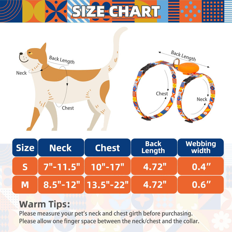 PUPTECK Adjustable Cat Harness and Leash Set Escape Proof Kitten Strap Collar for Walking Travel, Geometry Pattern - PawsPlanet Australia