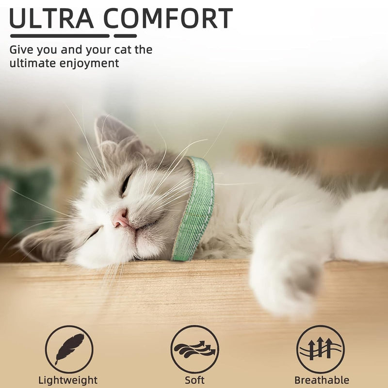Escape Proof Cat Harness and Leash Set, H-Shape Soft Padding Vest, Adjustable Kitten Harness for Walking, No-Choke Design with Adorable Plush Decor(S/Green) S Green