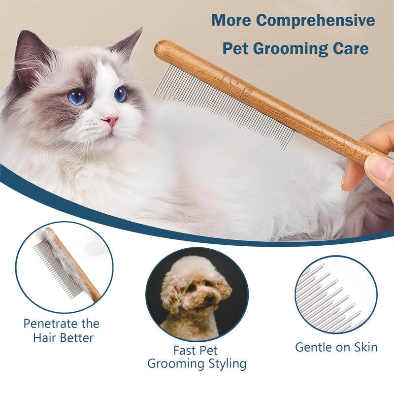 Slicker Brush for Dogs, Professional Dog Grooming Brush for Golden Doodle & Poodle - Deshedding Dog Brush for Medium or Long Haired Dogs, Remove Tangles, Knots and Mats (4PCS, Wooden, Large) - PawsPlanet Australia