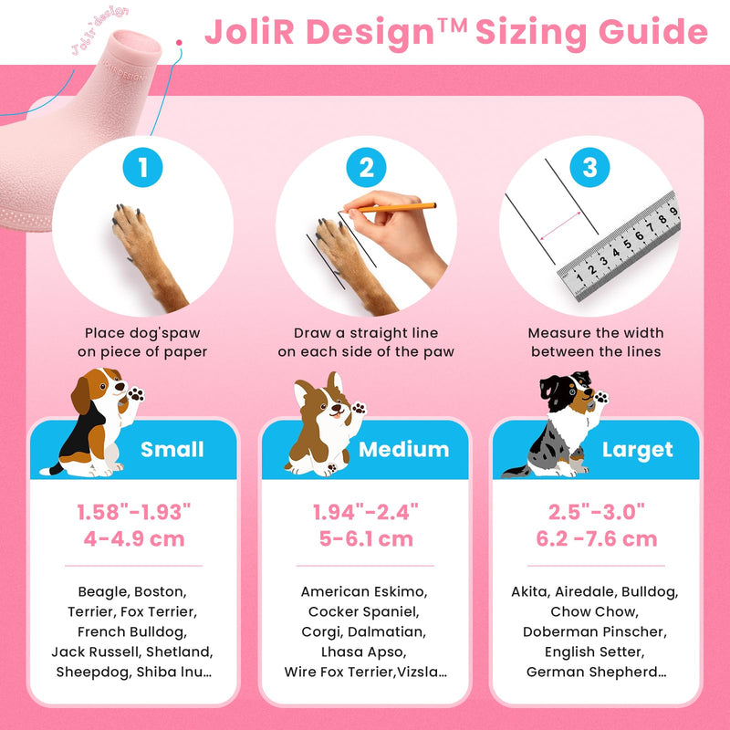 Dog Boots for Hot Pavement & Cold Weather – Ultra-Elastic Silicone, Easy On/Off Dog Shoes for Protects Paws & Prevents Licking, High Grip Non-Slip Dog Booties for Beach & Snow (Pink, Medium) Pink - PawsPlanet Australia
