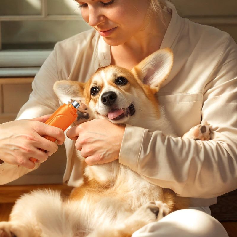 YABIFE Dog Nail Grinder, Dog Nail Trimmers and Clippers Kit, Super Quiet, Rechargeable, for Small Large Dogs Cats Toenail Claw Grooming,3 Speeds Summer Orange - PawsPlanet Australia