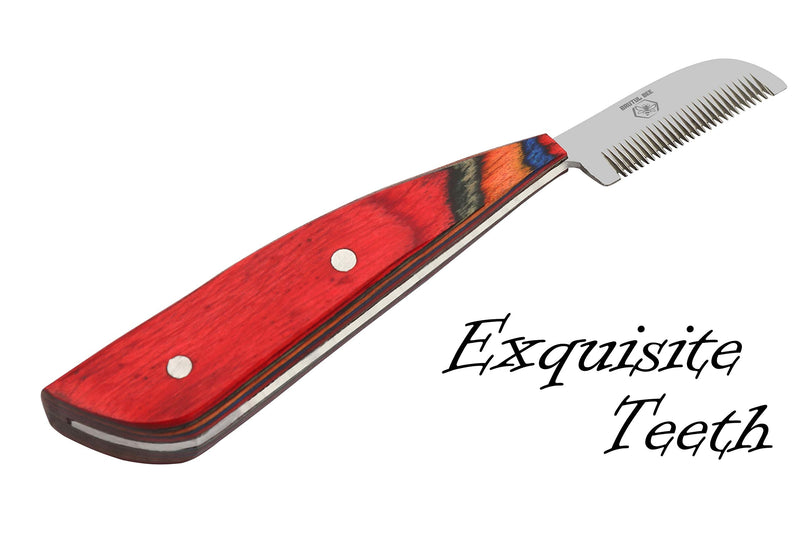 Brutul Bee Dog Grooming Coat Stripping Knife Stripper Trimmer Tool Wooded Handle Stripping Knives Set of 6 in Stainless Steel Non-Slip Tools for Grooming Dogs (Multi) Multicolor - PawsPlanet Australia