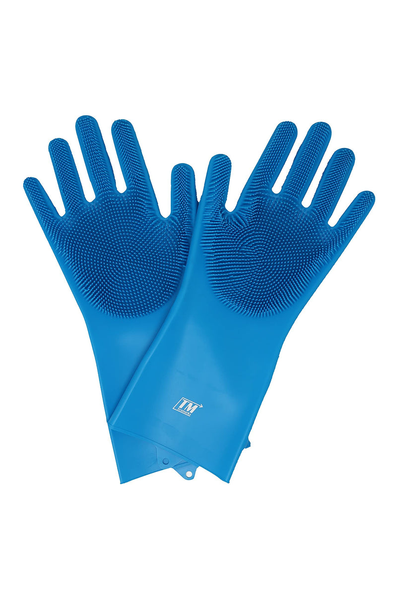 Pet Grooming Gloves - Hair Removal, Massage, and Bathing Shampoo Gloves in Blue - PawsPlanet Australia