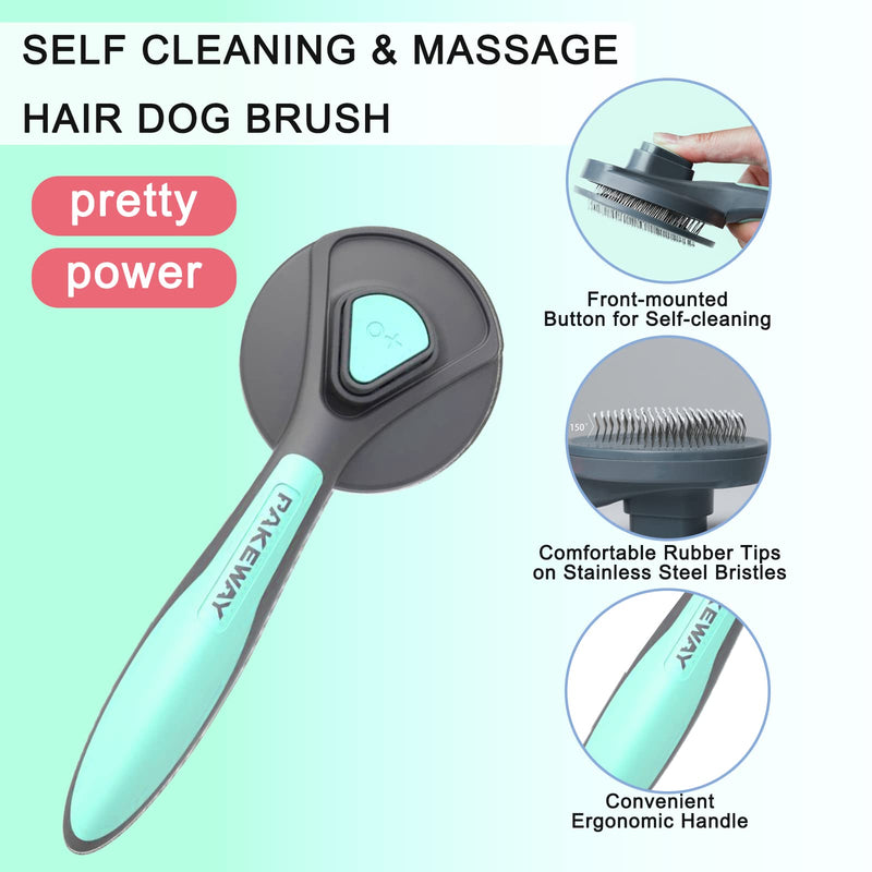 Pet Deshedding Brush Set, Undercoat Rake for Dogs & Cats - Double Sided Brush for Shedding and Dematting Comb Grooming Tool kit - Nail Clippers & Nail File Kit (4Pack) Green - PawsPlanet Australia