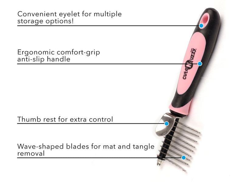 Pet Dematting Comb, Pink - PawsPlanet Australia