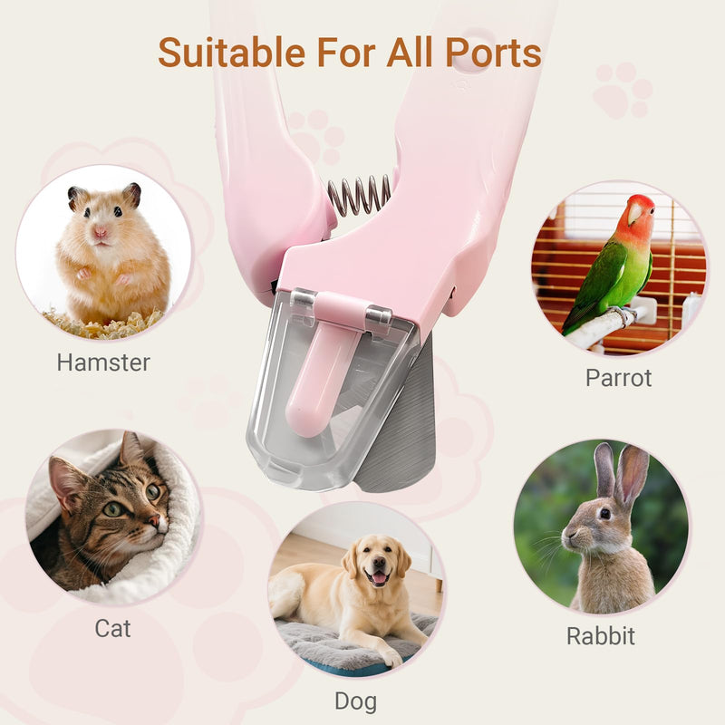 2 in 1 Dog & Cat Nail Clippers Grinder with Lights, Quick Sensor Safety Guard & Ultra-Quiet USB Rechargeable Cat & Dog Nail Trimmers for Pets Nail Grinder with 2 Bells for Women(Pink) - PawsPlanet Australia