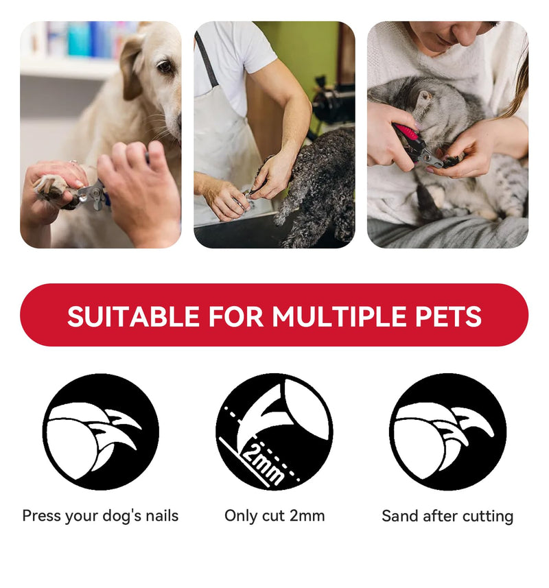 QMWG 12 X 4 CM Dog Nail Clippers for Small Dogs, Ultra Sharp Stainless Cat Nail Clippers with Guard for Large to Medium Dogs, Cats, Rabbits and Guinea Pigs, Free Nail File - PawsPlanet Australia