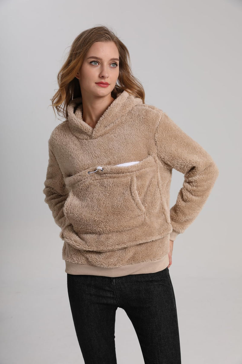 Pet Cat Dog Pouch Hoodies Small Animal Carrier – Kitten Puppy Pouch Sweatshirt Kangaroo Pocket Pullover Top Large Khaki - PawsPlanet Australia