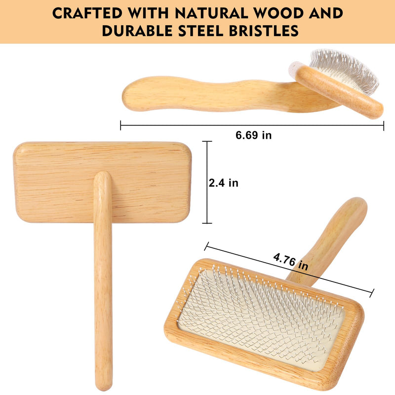 Dog Slicker Brush for Shedding & Grooming - Professional Dog Brush and Cat Brush with Coated Tips & Air-Cushion Design, Deshedding Tool Removes Undercoat Tangles & Loose Fur for Long/Short Hair Pets - PawsPlanet Australia