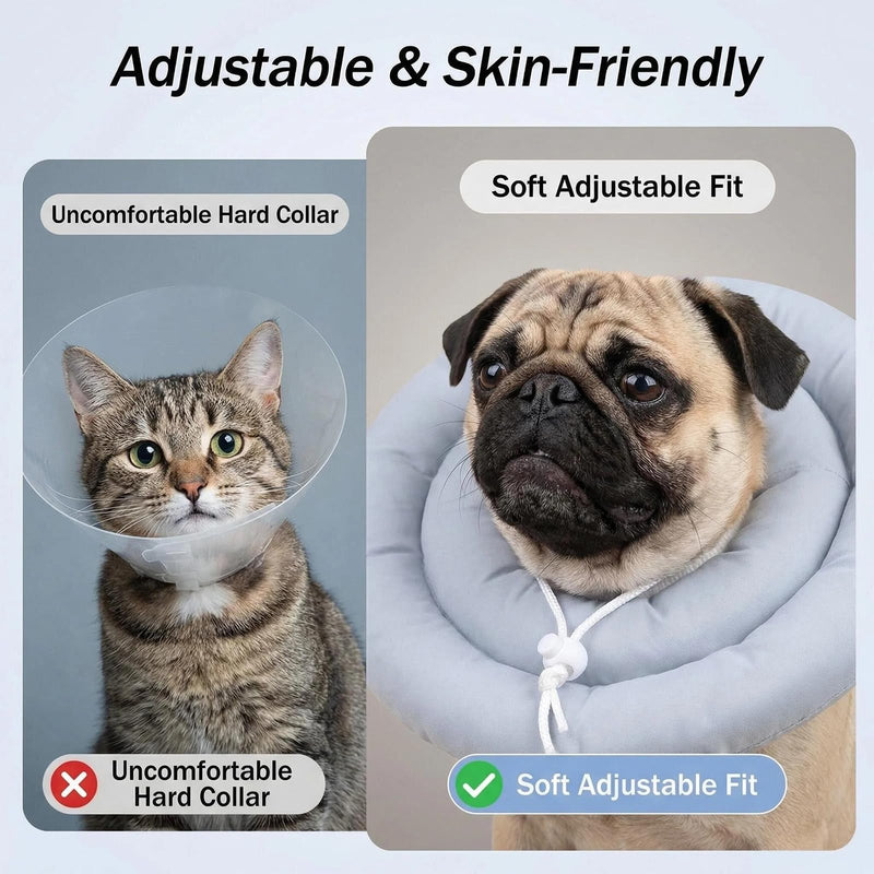 Cat neck brace, soft cat collar to prevent licking, soft adjustable cat neck brace, for dogs, puppies, and kittens, post-operative pet protective collar