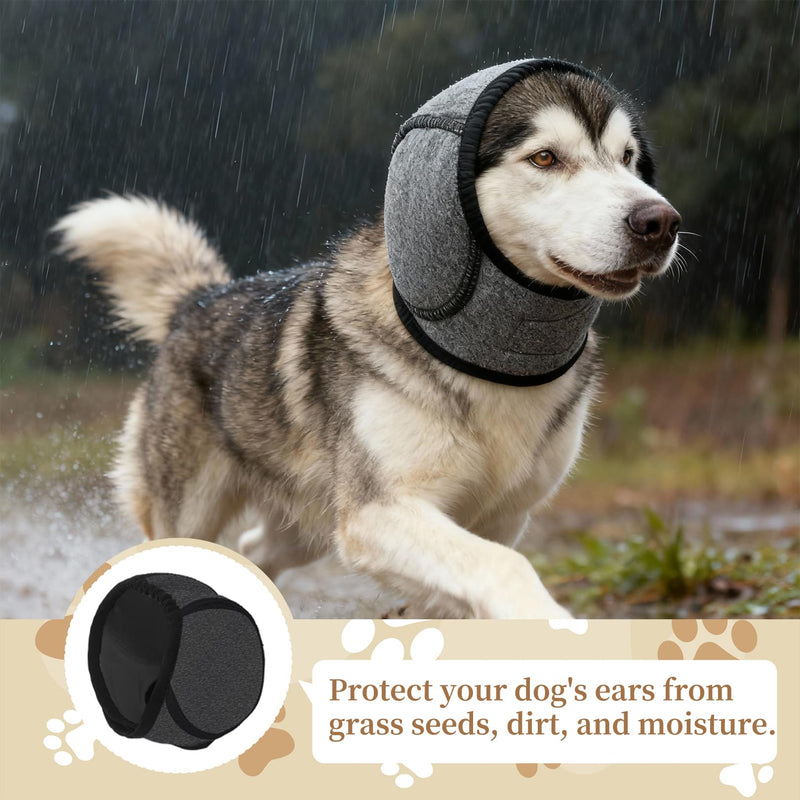 Dog Ear Defenders,Waterproof and Comfortable Dog Snood Ear Protectors,Comfortable Quiet,Shower Cap Pet Supplies,for dogs with a head circumference of 35–48 cm,for Bath Grooming Thunder Fireworks (M)