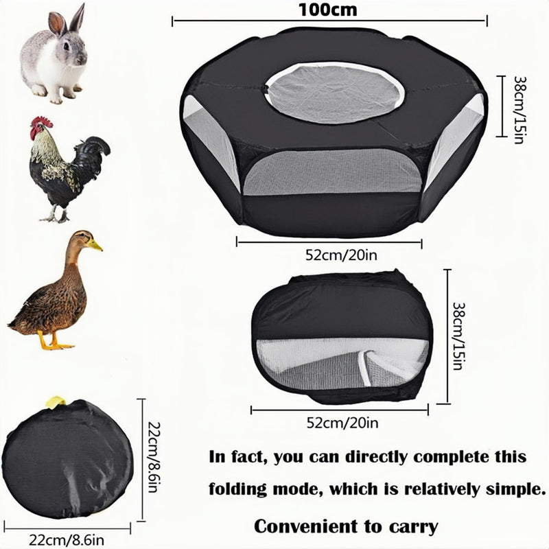 Small Animal Playpen,Popup Playpen,Portable Pet Tent,Foldable,Chicken brooder,Hamster/Dog/Cat/Rabbit/Guinea Pig/Chick Pet Cage Tent with Zipper Cover,Waterproof Black - PawsPlanet Australia