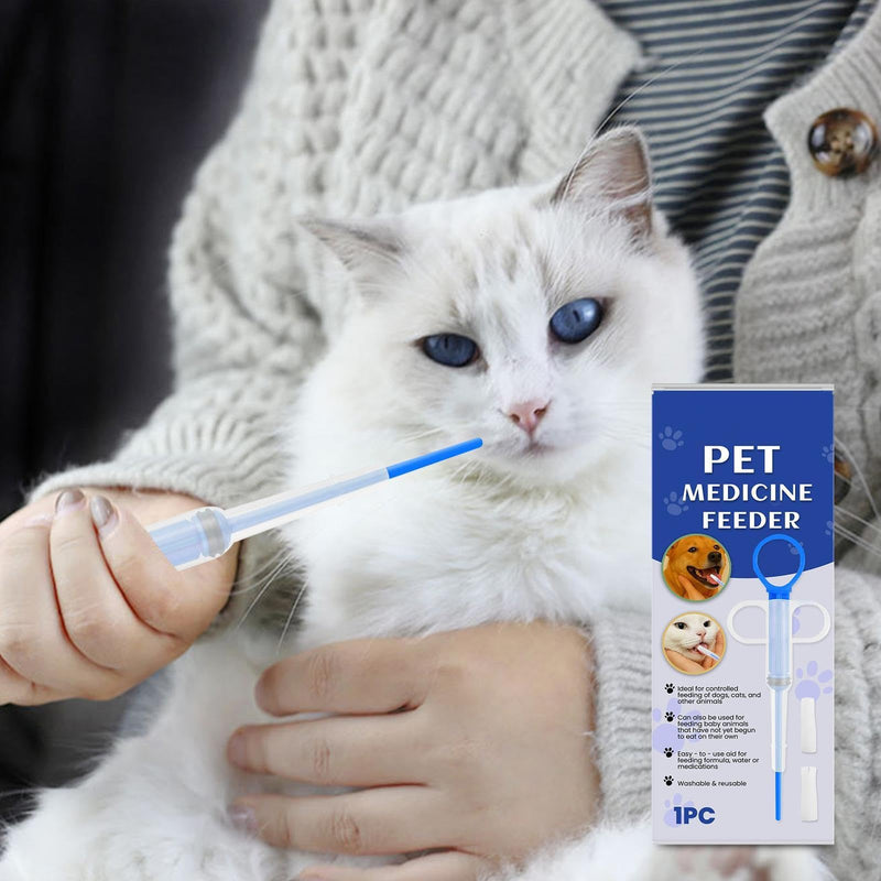 Pill dispenser for cats | Feeding tool to prevent pets from spilling | Tablet dispenser for puppies | Home, accommodation, travel, training, camping, liquid, paste, etc.