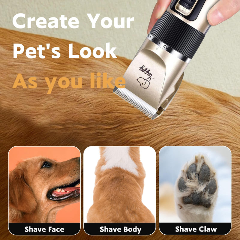 Dog Clippers for Grooming, Low Noise, Electric Quiet, Adjustable Clipper Comb for Dog Grooming Kit, Pet Hair Clippers Grooming kit for Dogs at Home - PawsPlanet Australia