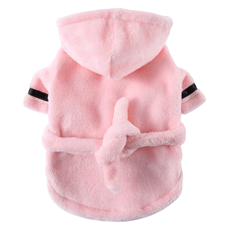 Petyoung Pet Bathrobe Dog Pajama Thickened Hooded Bathrobe Quick Drying and Super Absorbent Dog Bath Towel Soft Pet Nightwear for Puppy Small Dogs Cats Pink Medium - PawsPlanet Australia