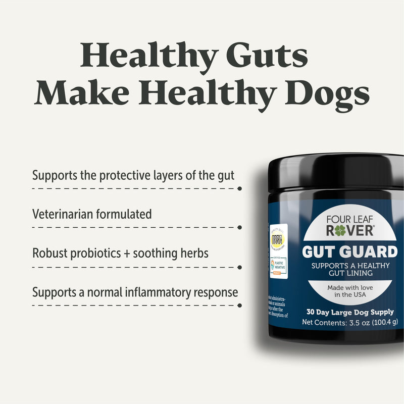 Gut Guard - Dog Probiotics, Prebiotics, and Organic Herbs for Dog Gut Health and Dog Immune Support - Veterinarian Formulated - 30 Day Large Dog Supply - PawsPlanet Australia