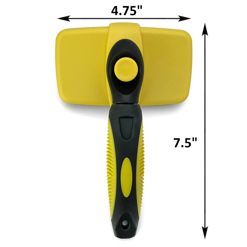 Self-Cleaning Grooming Brush for Dogs and Cats, Retractable Bristles for Easy Hair and Fur Removal - 7.5" Size - PawsPlanet Australia