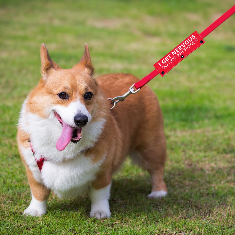 Advivio I Get Nervous Do Not Approach, Red Funny Dog Leash Sleeve, Shy Rescue Leash Wrap - Nervous/Shy Dog Gift and Dog Owner Gift - PawsPlanet Australia