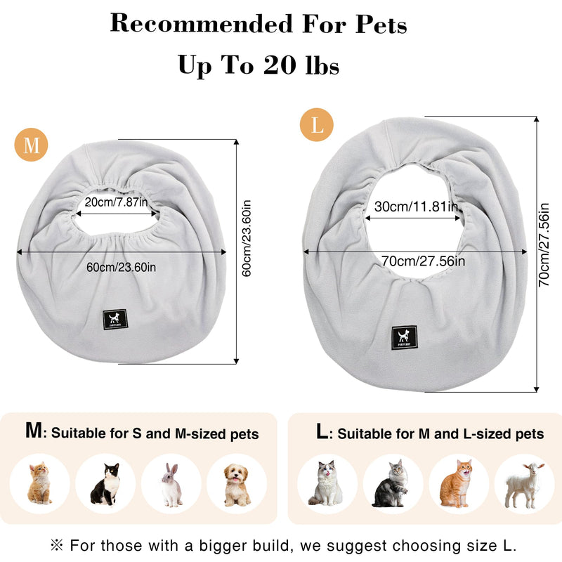Cat Sling Carrier Critter Cuddler – Indoor Cozy Pet Sling for Cats, Kittens & Small Dogs, Soft Hands Free Cuddle Bag for Snuggling at Home with Cat and Kitty (Light Gray, Medium) Light Gray - PawsPlanet Australia