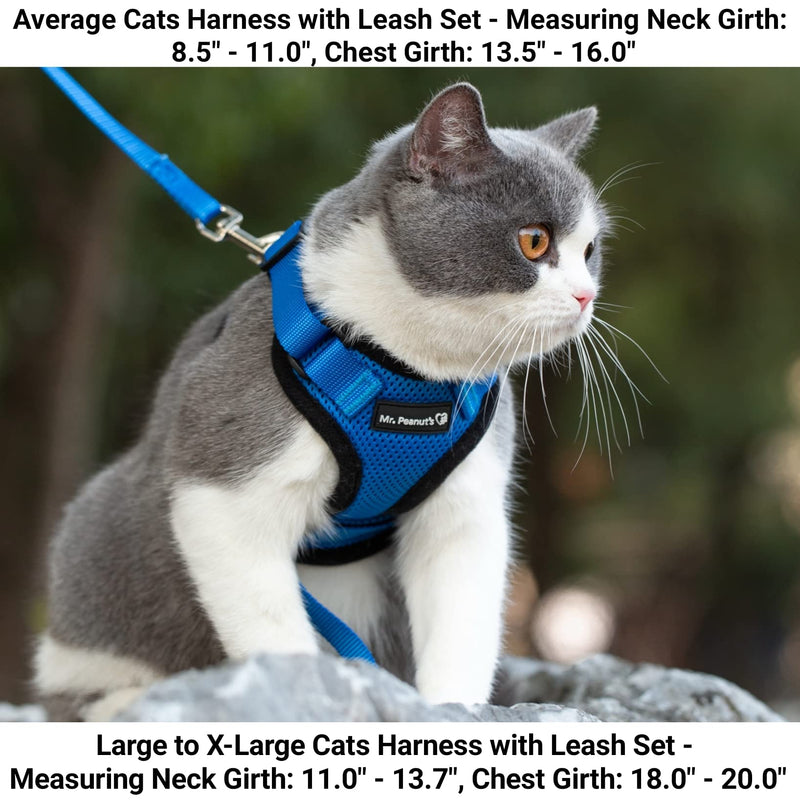 Mr. Peanut's PurrTrek Reflective Cat Harness with Matching Leash (Extra Small, Blue) Extra Small - PawsPlanet Australia