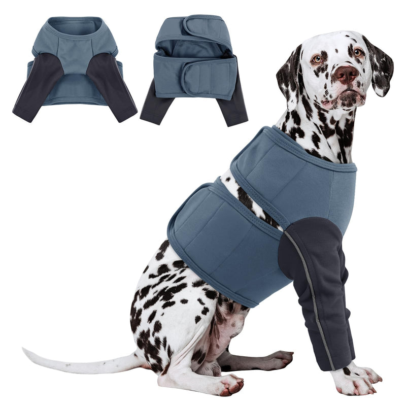 ASENKU Dog Recovery Suit for Front Legs, Soft Breathable Dog Recovery Sleeve to Stop Licking, Female & Male Dog Leg & Elbow Protector for Wounds, Adjustable Dog Cone E-Collar Alternative Medium Blue