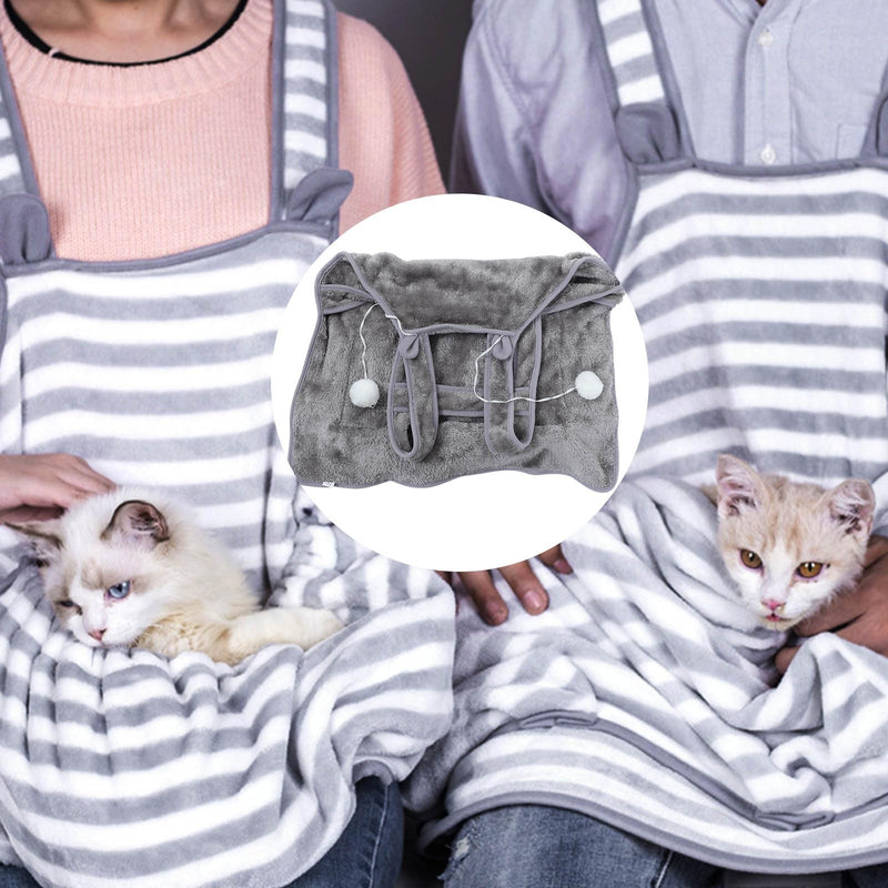TEHAUX Cat Hug Apron made of Coral Fleece Portable and Lightweight Pet Carrier Warm and Cozy for Home and On the Go