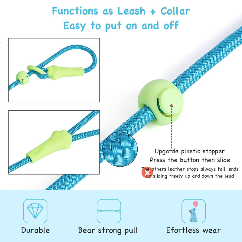 Small Medium Large Dog Training Slip Lead Leash 6Ft No Pull Puppy Leash 8 Colors Classic Dog Rope (Blue) one size blue - PawsPlanet Australia
