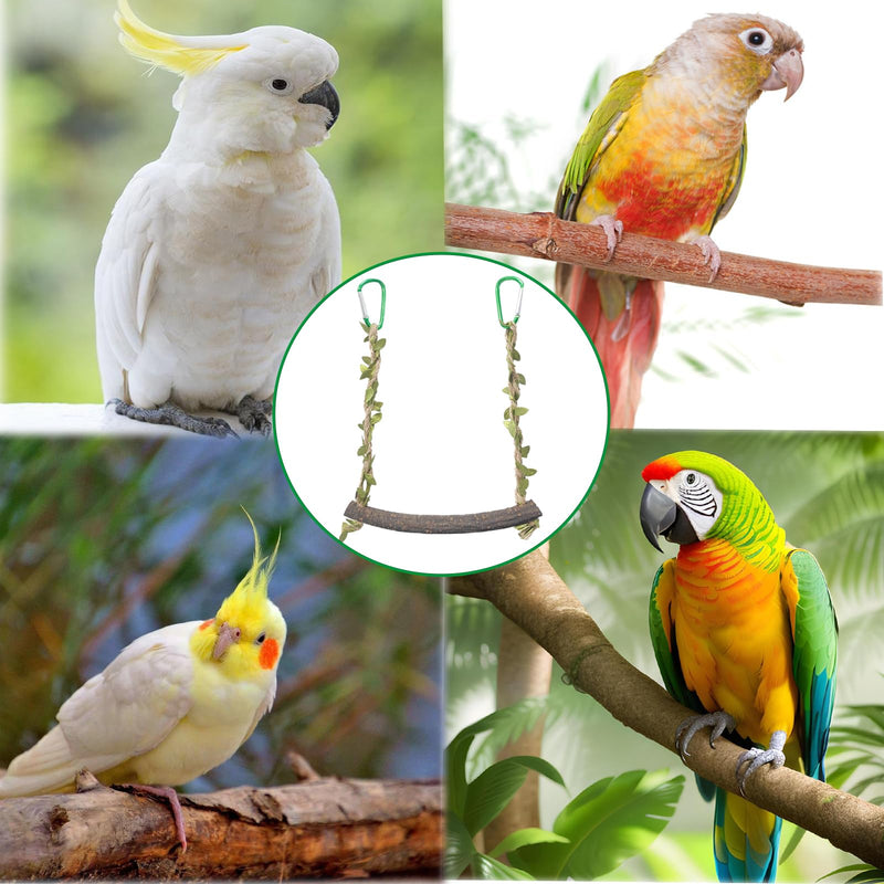 2Pcs Pet Bird Perch Swing Pet Bird Swing Stand Rope Bird Cage Swing Parrot Rope Swing Hanging Toy Parrot Swing Toy for Lovebirds, Larks, Finches, Macaws, Cockatiels