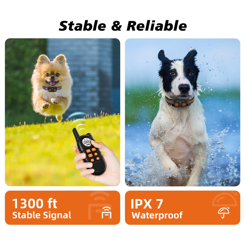 Tiniest Dog Shock Collar, Lightest Dog Training Collar with Remote for Small Dogs 5-15lbs & Medium Large Dogs/Puppies, Waterproof, Rechargeable, 1300ft Range (Orange&Ultra Tiny) Orange Ultra Tiny - PawsPlanet Australia