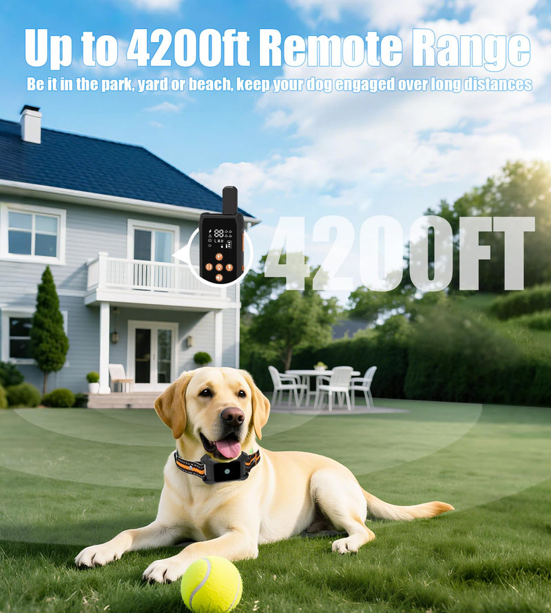 Dog Training Collar with Remote 4200FT 2 Dogs - Shock Collar for Barking Control, 4 Modes(Beep/Vibe/Static), IPX7 Waterproof for Swimming, 30-Day Rechargeable Battery, Adjustable for Small to XL Dogs Solid Black-2Pack - PawsPlanet Australia