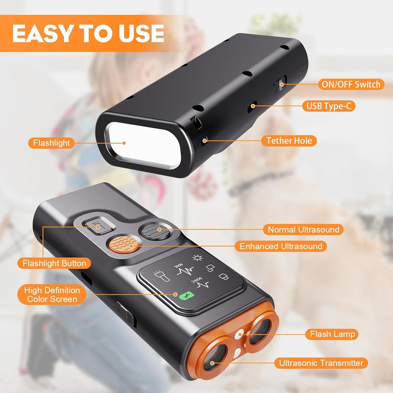 BarkGuard Pro, 2025 New BarkGuard Anti Barking Device Dog Bark Deterrent Devices with Hd Display and LED Flashlight, Anti-bark Device That Trains Your Dog Not to Bark Safe for Dogs (1) - PawsPlanet Australia
