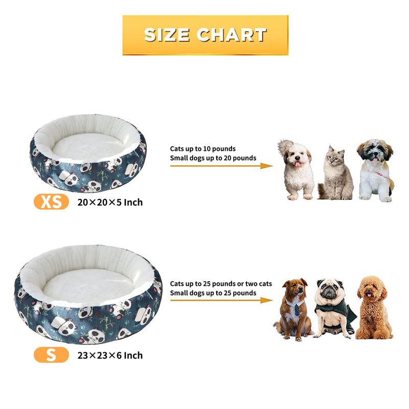 Circular Calming Dog & Cat Bed Anti-Anxiety Plush Dog Bed Washable Pet Bed with Anti Slip Backing Donut Cuddler with Cute Jacquard Patterns for Cat and Small Puppy 30" (Small, Beijing Opera) - PawsPlanet Australia