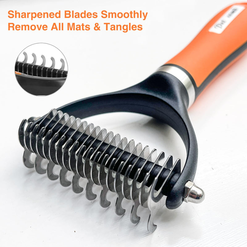 Dog Brush for Shedding - Reduce Dog Hair with Our Dog Brush, dog hair brush, deshedding dog brush, long hair dog brush(Orange) Orange - PawsPlanet Australia