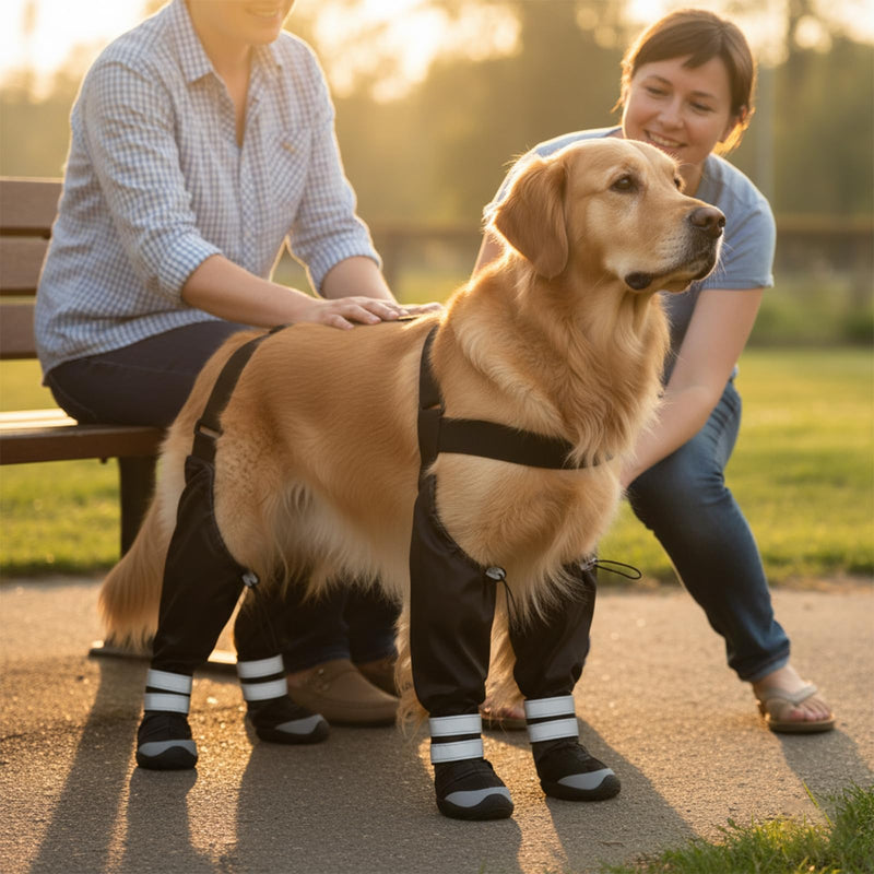 Upgraded Dog Suspender Boots, Waterproof Dog Rain Boot, Anti-Slip Winter Snow Dog Shoes Leggings, Adjustable Suspender Boots for Small Dogs, Paws Protector for Outdoor Dogs Walking Hiking (S) S - PawsPlanet Australia