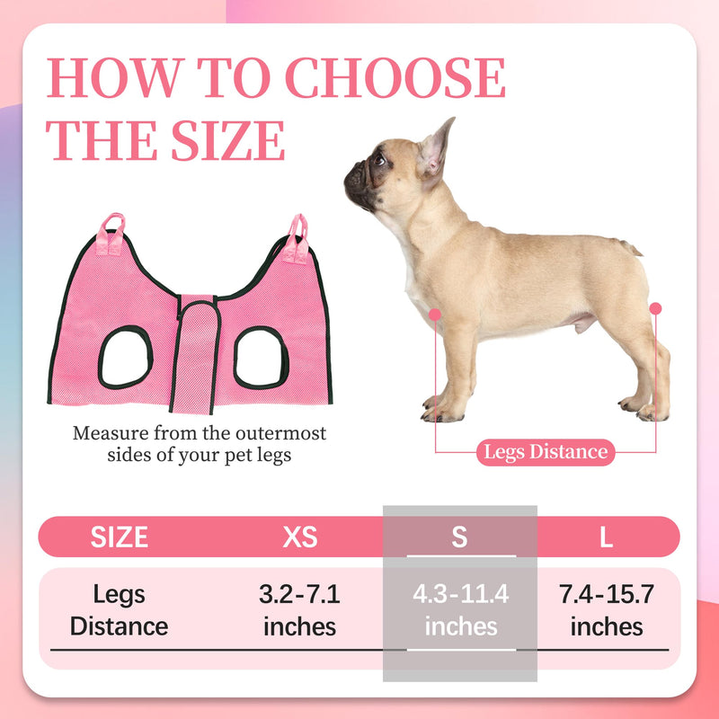 PatiencET Dog Grooming Hammock, Pet Grooming Hammock for Cats & Dogs with Security Strap, Dog Sling for Nail Trimming with Nail Clippers/Trimmer, Nail File, Pet Comb(Pink S) Pink - PawsPlanet Australia
