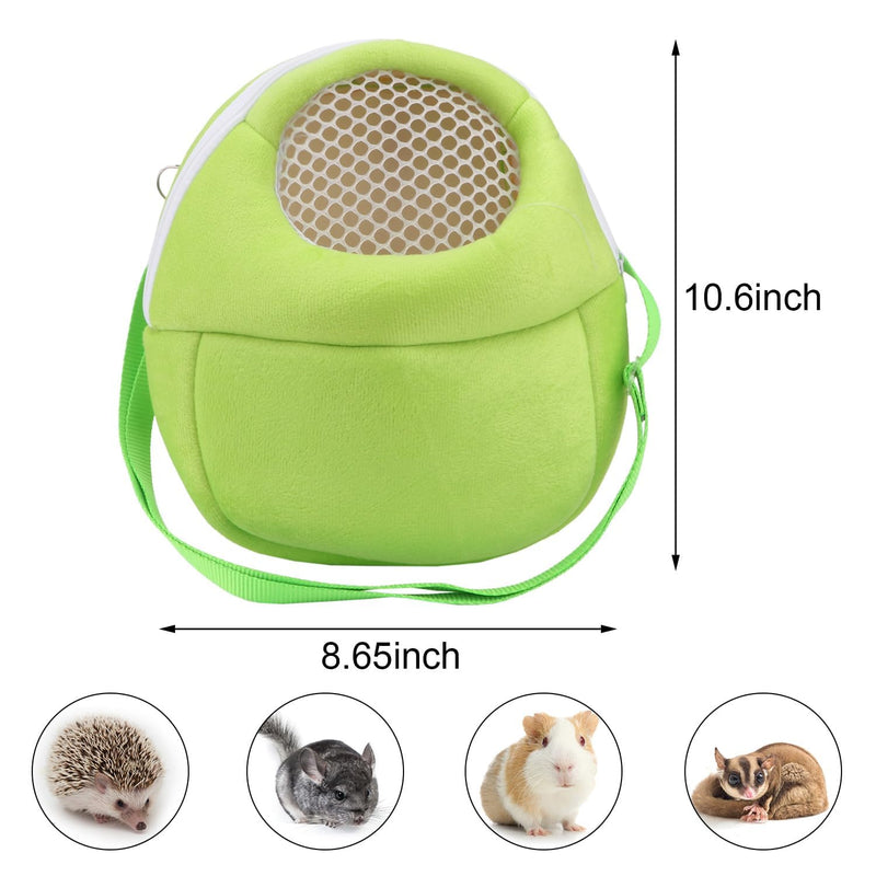 Hypeety Pet Carrier Bag Pet Sling Carrier Backpack Portable Travel Backpack Breathable Outgoing Bag bonding Pouch for Small Pets Hedgehog Hamsters Sugar Glider Chinchilla Guinea Pig (Green) Green - PawsPlanet Australia