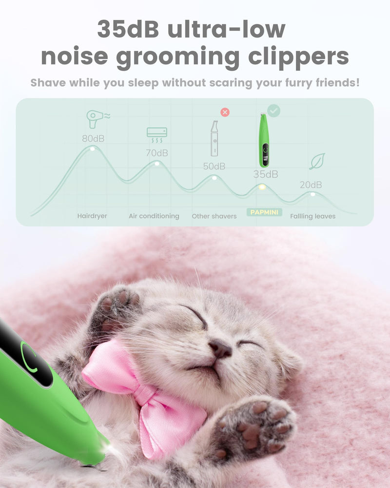 Dog Paw Trimmer with LED Display, Ultra-Low Noise Cordless Paw Trimmers for Dog's Feet, Cordless Hair Trimmer for Paws, Ears, Face, Rump