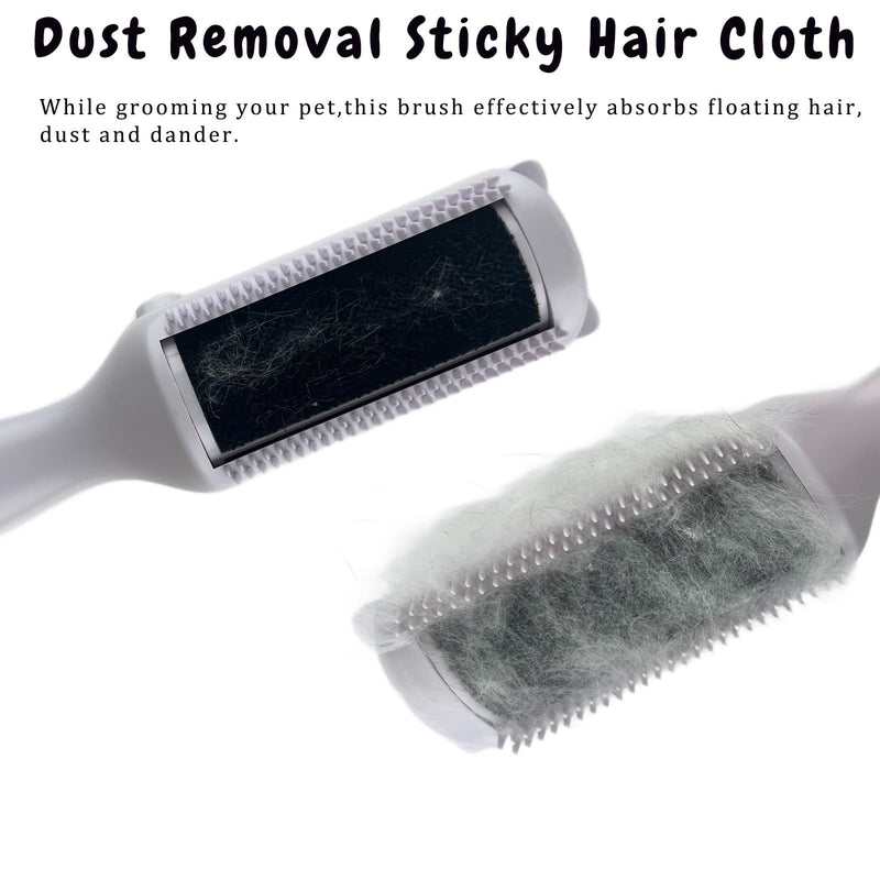 Cat Brush Pet Dry Cleaning Brush Cat Self Sticky Brush for Shedding and Grooming Long Short Hair Removal Comb with Recycling Box for Kitten Dog Rabbit Massage Roller Removes Loose Fur (White) White - PawsPlanet Australia