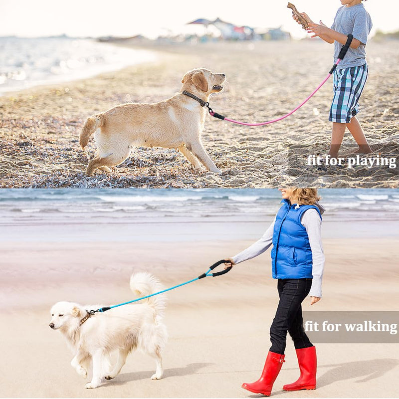 3FT Strong Nylon Rope Dog Leash with Comfortable Padded Handle Classic Dog Leash 1/2" for Medium Large Dogs Walking Blue - PawsPlanet Australia