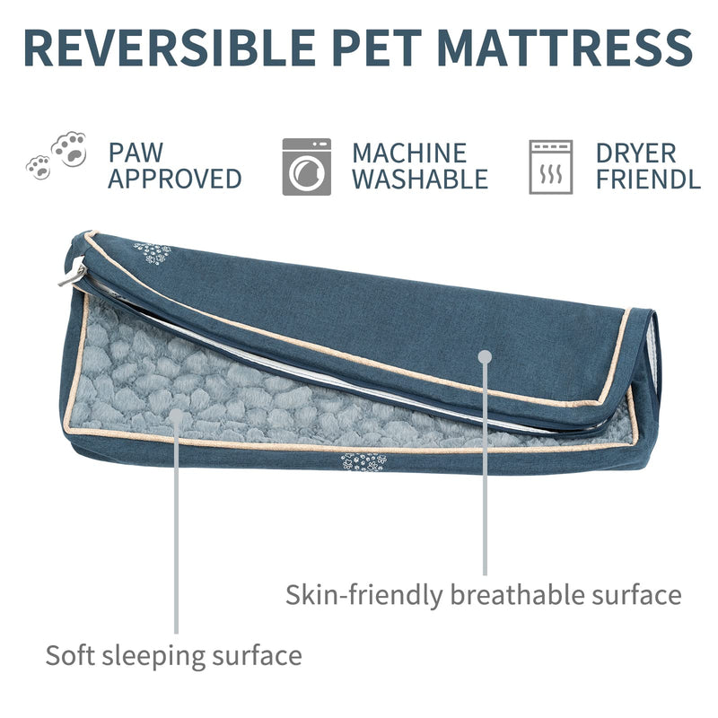 VANKEAN Waterproof Dog Crate Pad Bed Mat Reversible (Warm&Cool), Removable Washable Cover & Waterproof Inner Lining, Pet Crate Mattress for Cats and Dogs, Joint Relief Dog Bed for Crate, Navy Small - PawsPlanet Australia