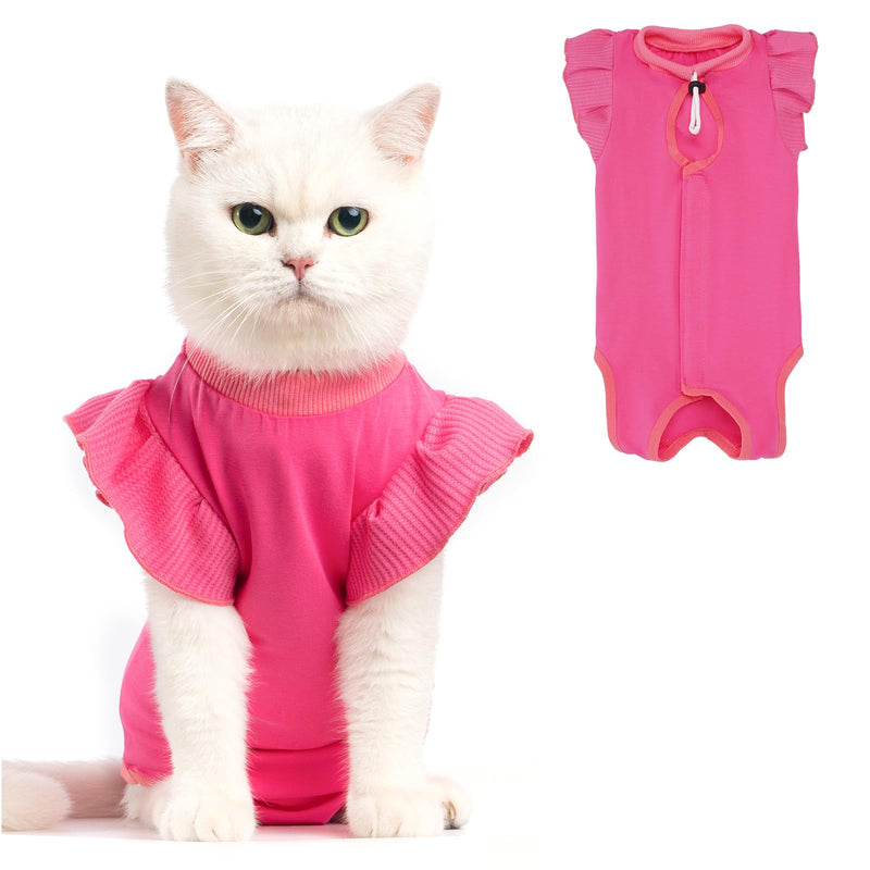 Avont Cat Recovery Suit - Post-Surgery Onesie for Cats, Alternative to Cone of Shame, Protective Spay Suit for Female Kitten, Ideal for Healing and Skin Conditions -Magenta(S) Magenta Small