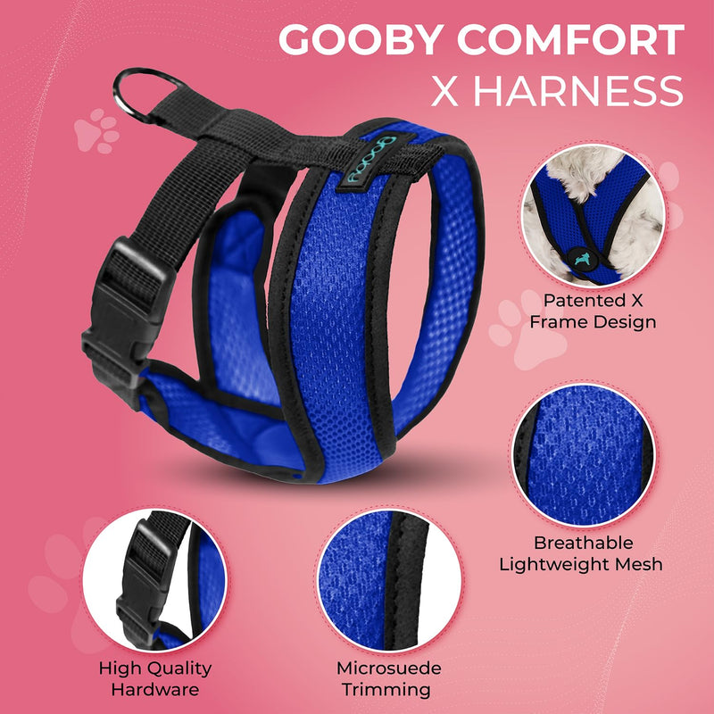 Gooby Choke Free Comfort X Soft Dog Harness, Large, Blue Large Chest (14-19") - PawsPlanet Australia
