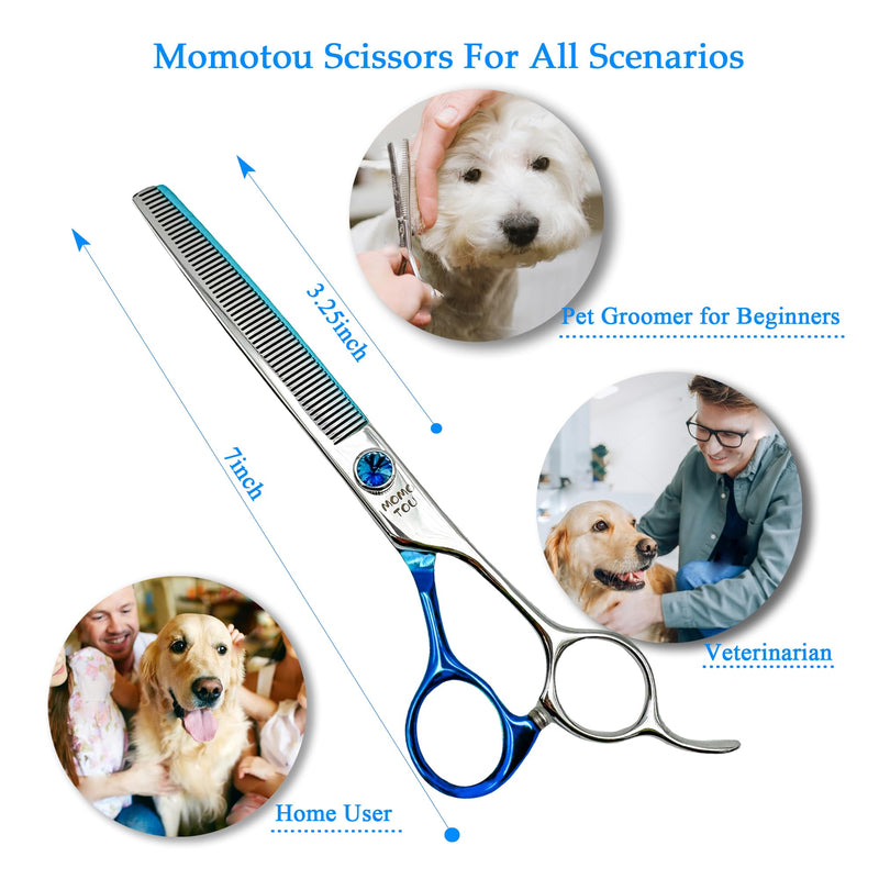 7 inches Professional Thinning Dog Grooming Scissors Made of Japanese Advanced Stainless Steel Pet Shears with Diamond Adjustable Screw for Dogs and Cats 7'' - PawsPlanet Australia