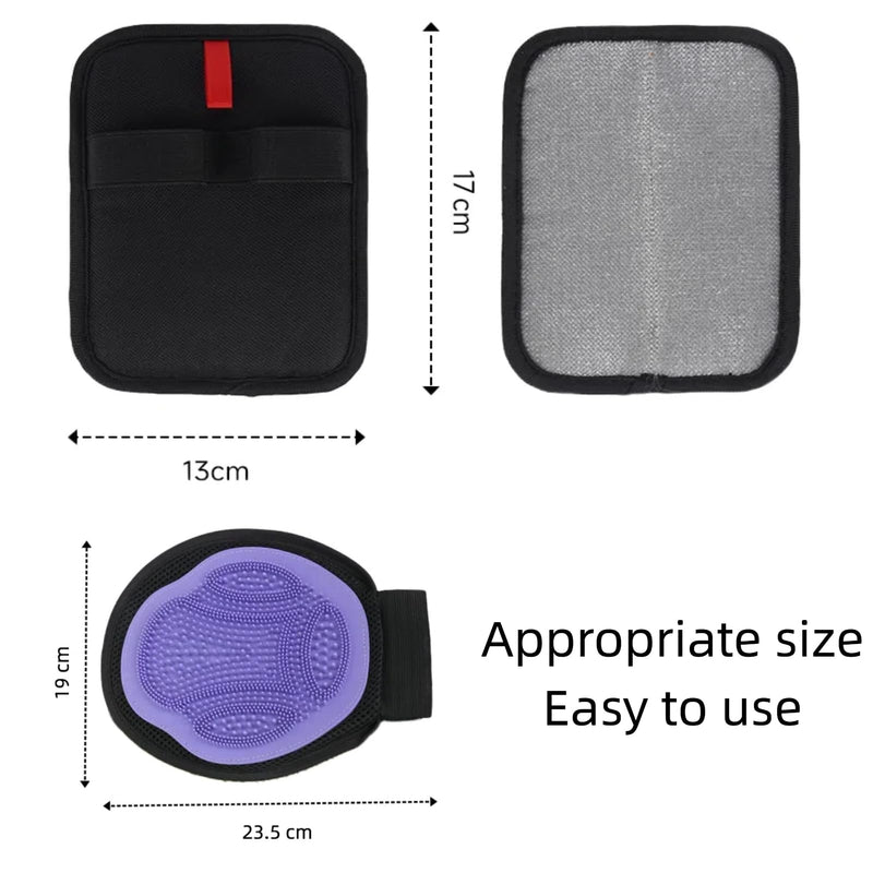 2PC Pet Hair Removal Glove for Cats & Dogs | Electrostatic Pet Hair Remover Glove | Washable Dog Bath Brush for Shedding | Grooming Brush Tool for Furniture Clothes Bed Sheets Couch Carpet Car Seat - PawsPlanet Australia